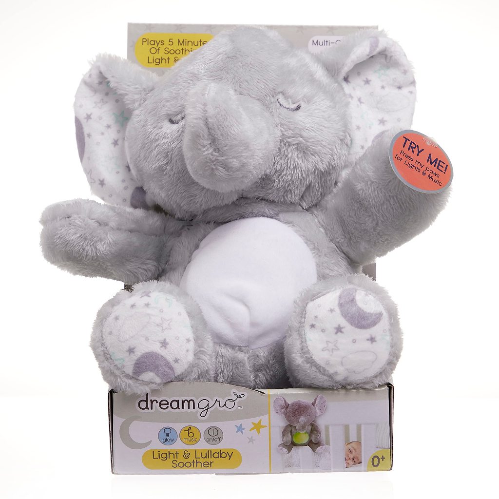 Momobebe Bedtime Plush Animal Toy Soother with Lights and Lullaby Tunes